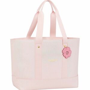 COACH Fragrance Tote Bag Pink Shimmer Limited Edition New with Flower Tag Charm